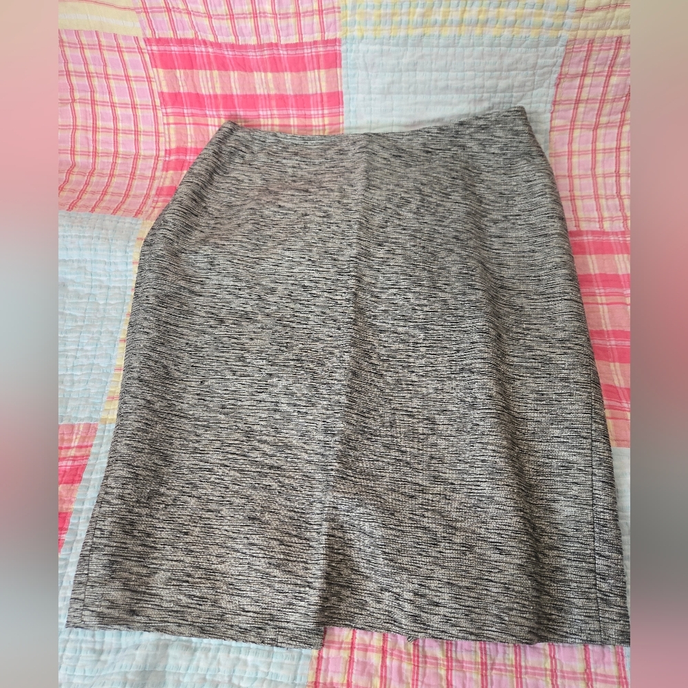 Classic Real Silk Gray Pencil Skirt - Women's Size 12